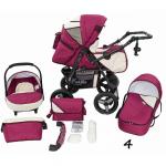 Carucior 3 in 1 Kerttu Twist-R 4 bordo cu crem
