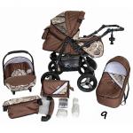 Carucior 3 in 1 Kerttu Twist-R 9 maro cu cercuri