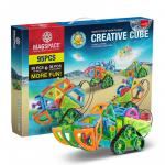Joc magnetic educativ de constructie 3D cu telecomanda si motor 95 piese Creative Cube