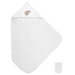 Prosop de baie pentru bebelusi cu capison Frotte 85x85 cm White 01