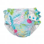 Scutec pentru inot si antrenament la olita Ultimate iPlay Aqua Coral Reef (cu volanase) 12 luni