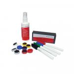 Set a-series pentru whiteboard, format din burete, solutie tabla 125ml, 4 markere tabla, 5 magneti colorati