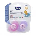 Suzeta Chicco silicon Physio Air forma ortodontica 0-6 luni+ 2buc mov