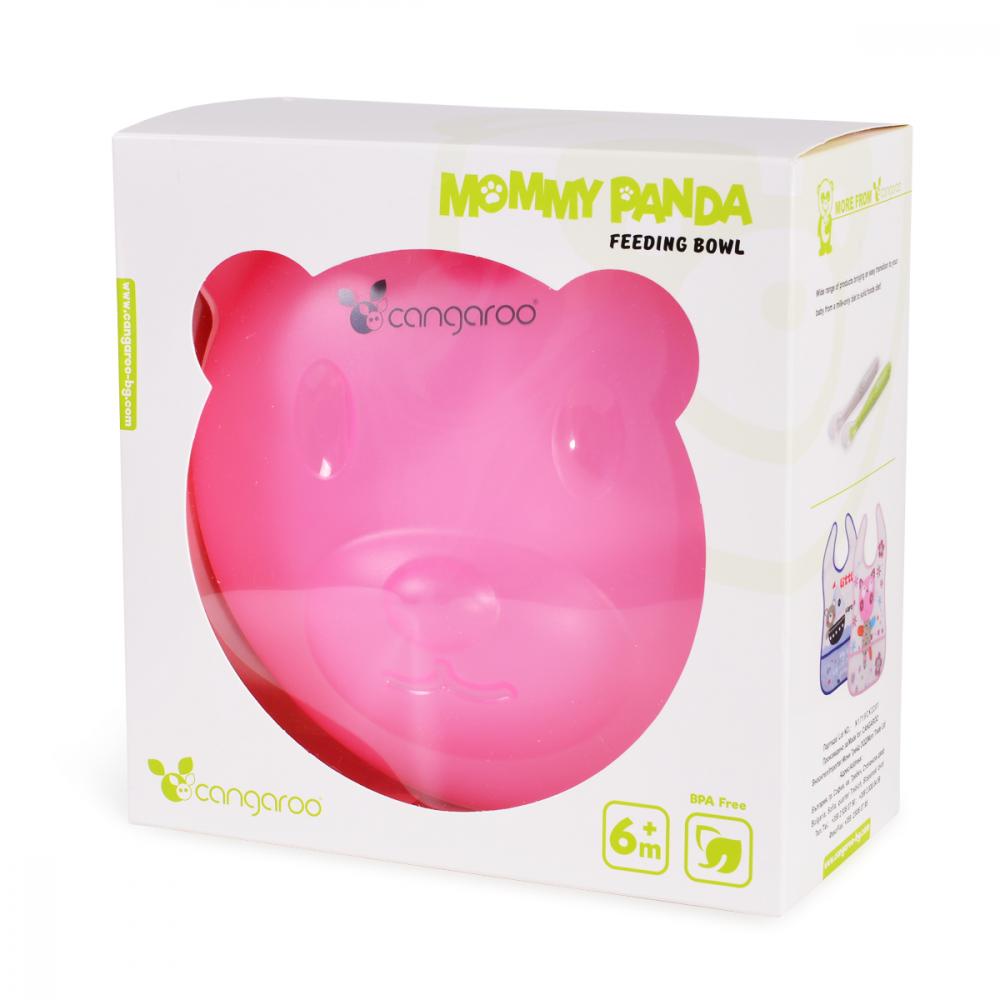 Castron compartimentat Feeding Bowl Mommy Panda Pink