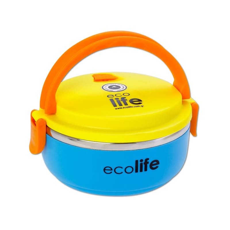 Castron din inox rotund 700 ml albastru ecolife