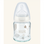 Biberon sticla 120 ml+tetina silicon orificiu Mediu mar.1 (0-6 luni) NUK First Choice