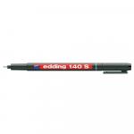 Marker permanent Edding OHP 140 corp plastic negru capac cu clip de prindere,vf. rotund 0.3mmmm, negru