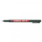 Marker permanent Edding OHP 141 corp plastic negru capac cu clip de prindere vf. rotund 0.6mmmm negru