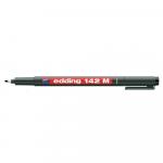 Marker permanent Edding OHP 142 corp plastic negru capac cu clip de prindere vf rotund 1mm negru