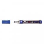 Marker permanent Stabilo Mark-4-all corp plastic negru capac in culoarea scrierii vf.retezat1-4mm albastru
