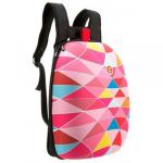 Rucsac gimnaziu si liceu Zip It Shell model Triunghiuri Roz si jucarie spinner cadou