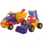Set 2 utilaje constructie Autobasculanta si Buldoexcavator Ucar Toys UC12
