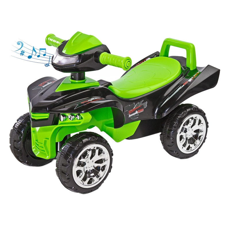 Atv ride-on fara pedale cu sunete, lumini si spatiu de depozitare Toyz Mini Raptor Green