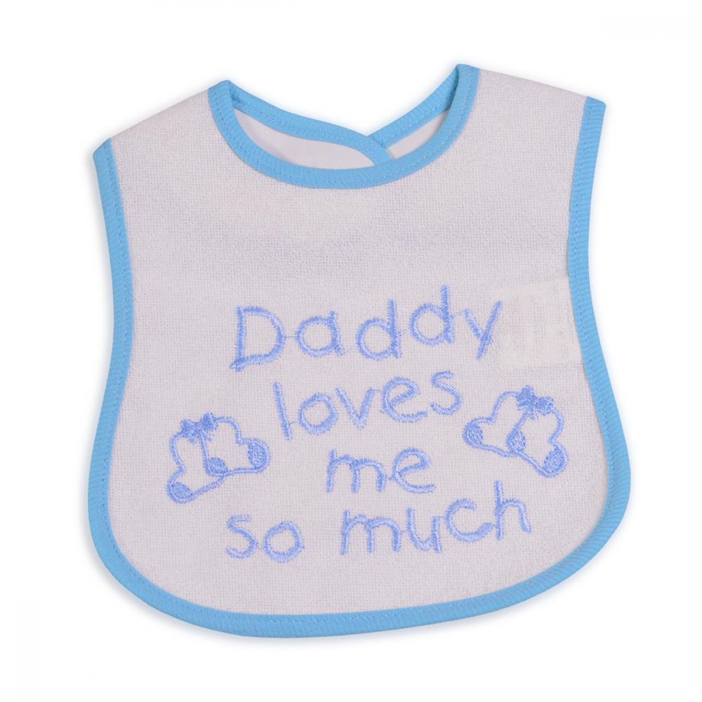 Bavetica impermeabila cu scai baby bib daddy blue