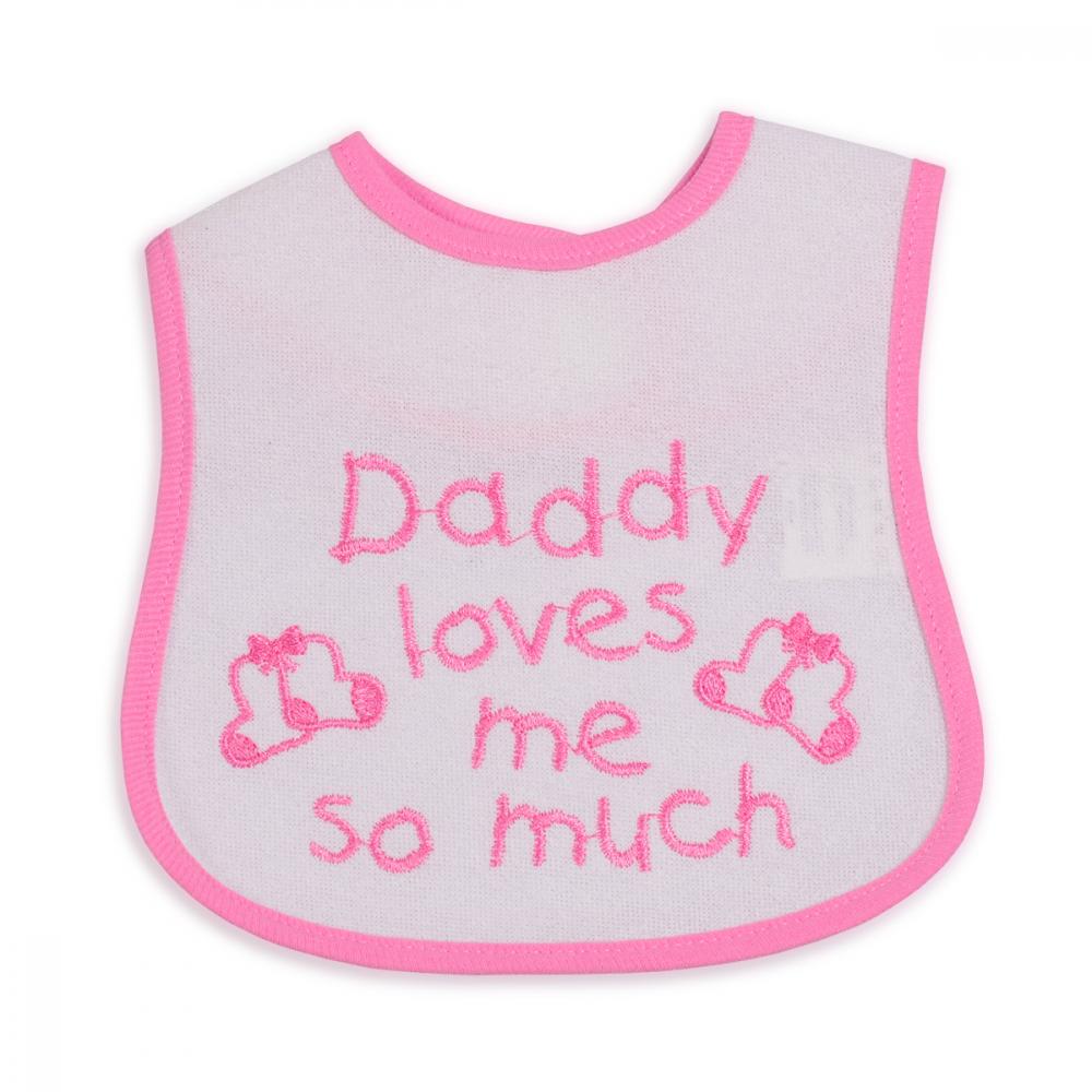 Bavetica impermeabila cu scai baby bib daddy pink
