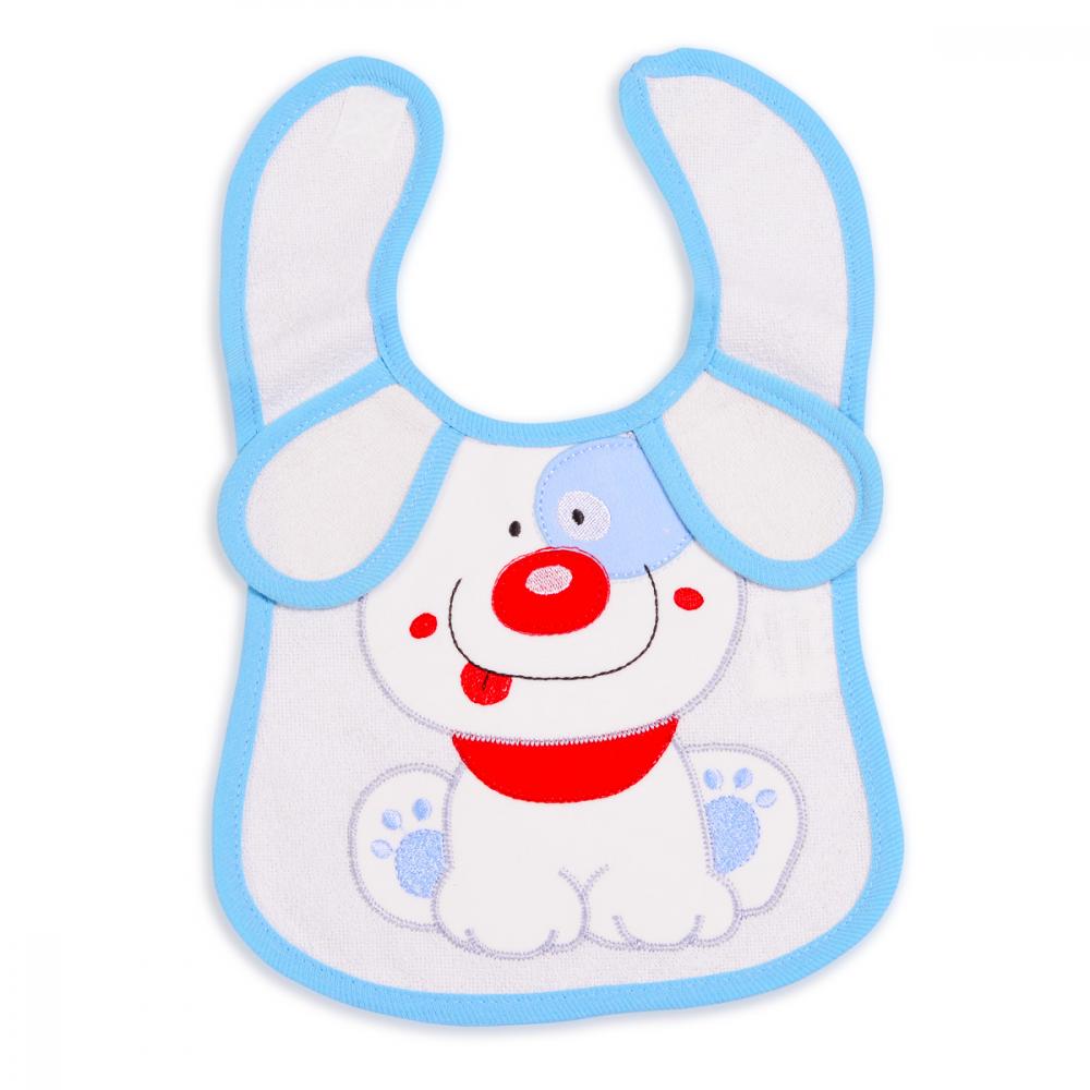 Bavetica impermeabila cu scai Baby Bib Little Puppy Blue