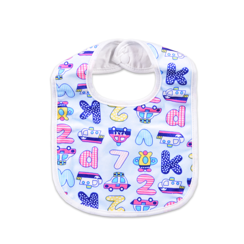 Bavetica impermeabila din bumbac teddy number blue