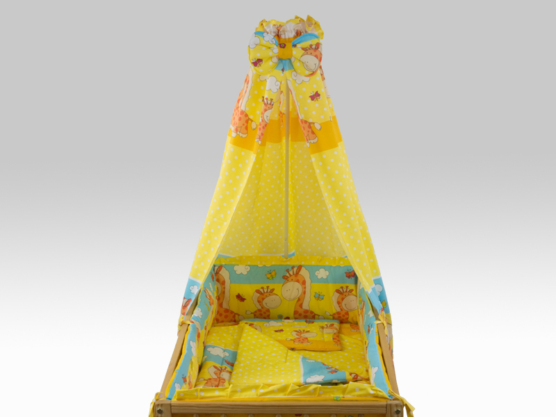 Lenjerie happy giraffe galben 5 piese 120x60 cm