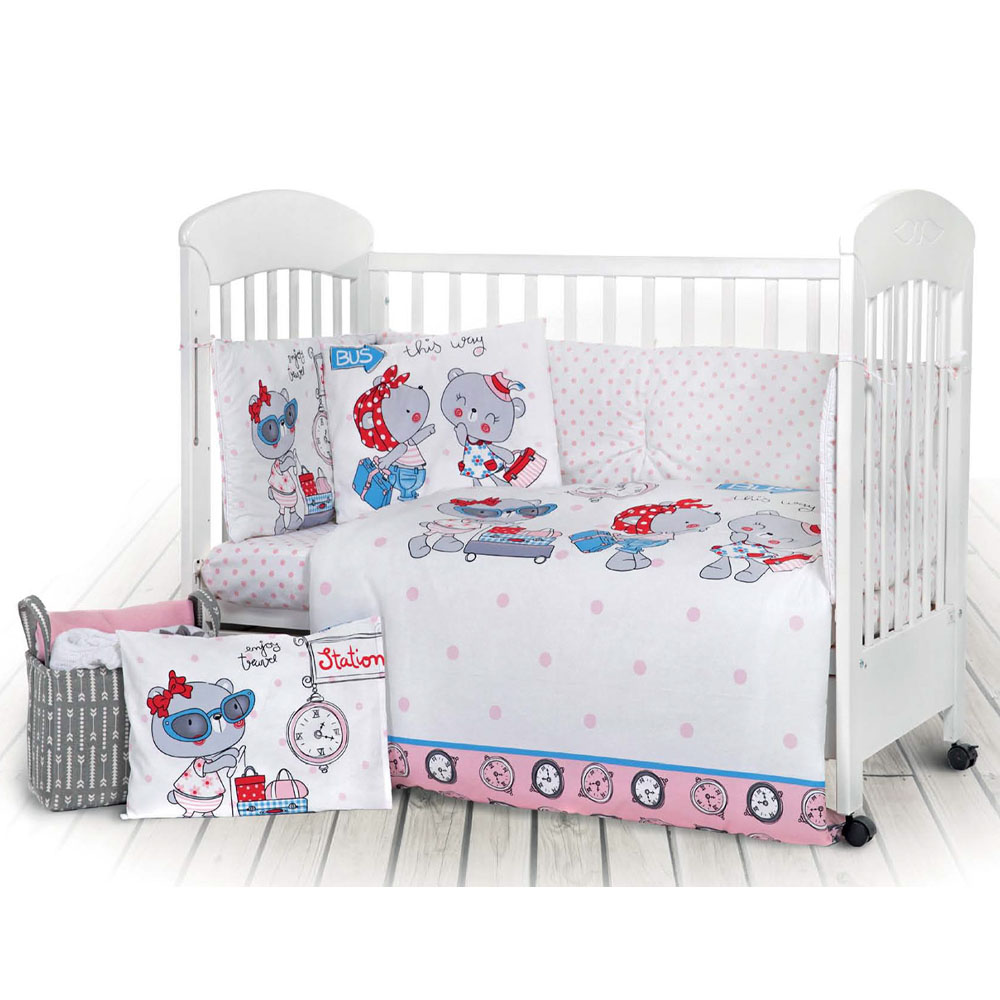 Lenjerie patut cu 5 piese pink station