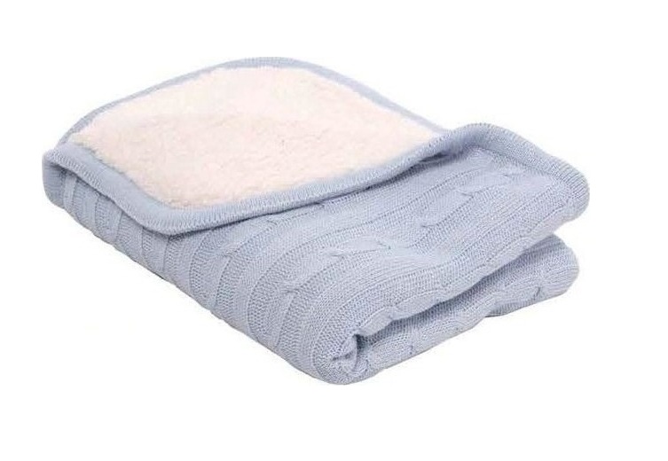 Paturica cu doua fete blanket sherpa blue