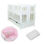 Patut multifunctional Eva + Saltea Cocos + Lenjerie 3 piese Roz