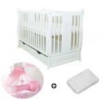 Patut multifunctional Eva + Saltea Cocos + Lenjerie 5 piese Roz