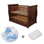 Patut multifunctional Regal Venghe + Saltea Cocos + Lenjerie 5 piese Blue
