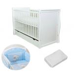 Patut multifunctional Regal White + Saltea Cocos + Lenjerie 3 piese Blue