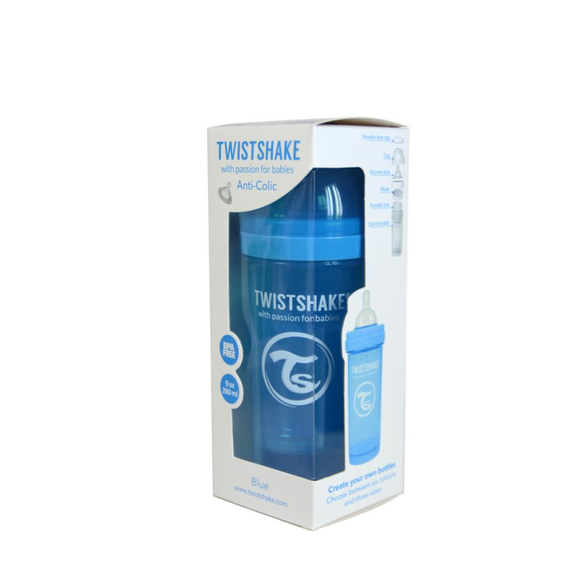 Biberon anti-colici 260 ml twistshake albastru