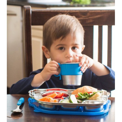 Cana de invatare smart stainless cup blue