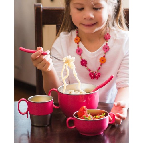 Cana de invatare smart stainless cup pink