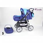 Carucior 2 in 1 Kerttu Vip 3 albastru inchis cu bleu