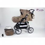 Carucior 2 in 1 Kerttu Vip 6 cappuccino cu cercuri
