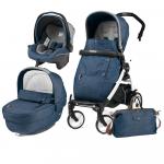 Carucior 3 In 1 Peg Perego Book Plus 51 Black&White Completo Elite Urban Denim