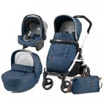 Carucior 3 In 1 Peg Perego Book Plus 51 S Black&White Completo Elite Urban Denim