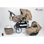 Carucior 3 in 1 Kerttu Vip 6 cappuccino cu cercuri