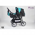 Carucior Kerttu Vip 12 gri cu turquoise