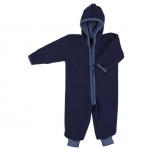 Overall din lana merinos organica tumble/boiled wool Iobio Sapphire Blue 86/92