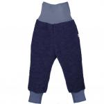 Pantaloni din lana merinos organica tumble/boiled wool KbT Iobio Sapphire Blue 74/80