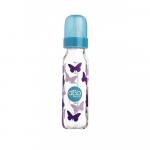 Biberon sticla decorat Papillons 240 ml tetina silicon NN 0-4 luni turcoaz