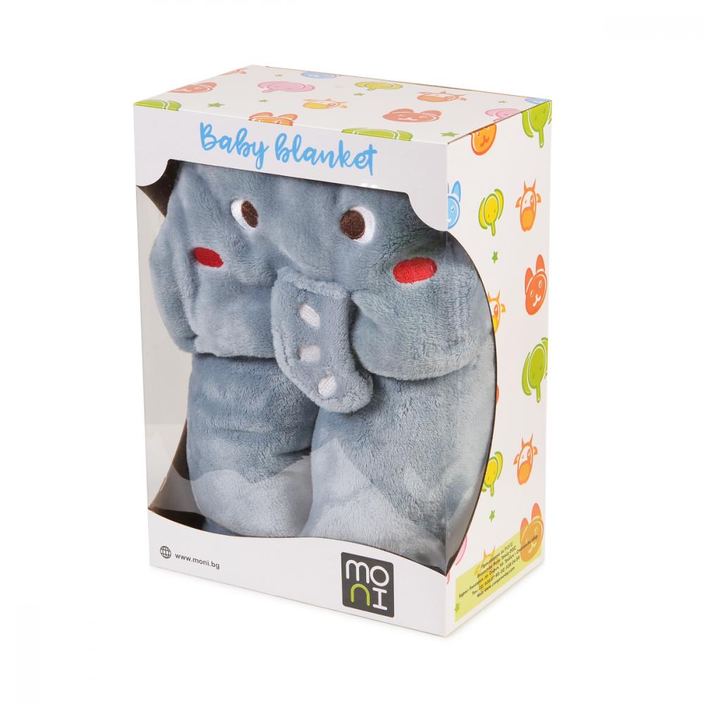 Paturica pentru bebelusi de plus Elefantul Bonito 130x90 cm