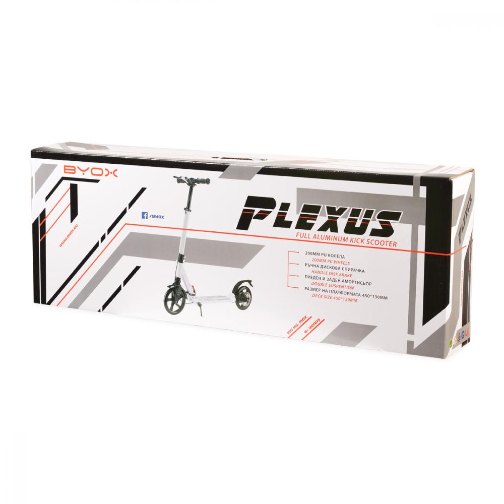 Trotineta cu suspensii si frana pe disc Byox Plexus White - 4 | YEO