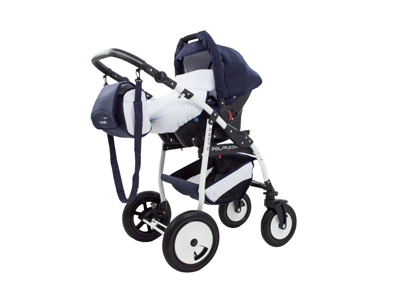 Carucior copii 3 in 1 futuro albastru inchis-alb