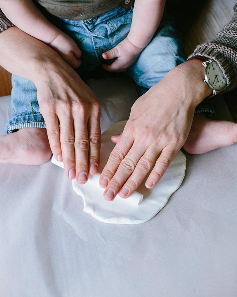Cutie pentru amintiri cu amprenta pearhead babyprints gri