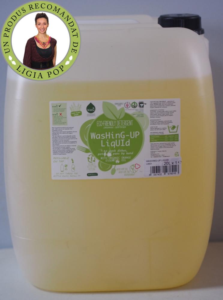 Detergent ecologic vrac pentru spalat vase 20L Biolu imagine noua responsabilitatesociala.ro