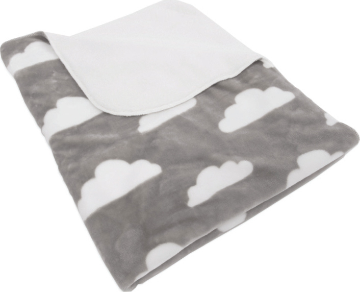 Paturica dubla sherpa 80x100cm clouds and drops gray