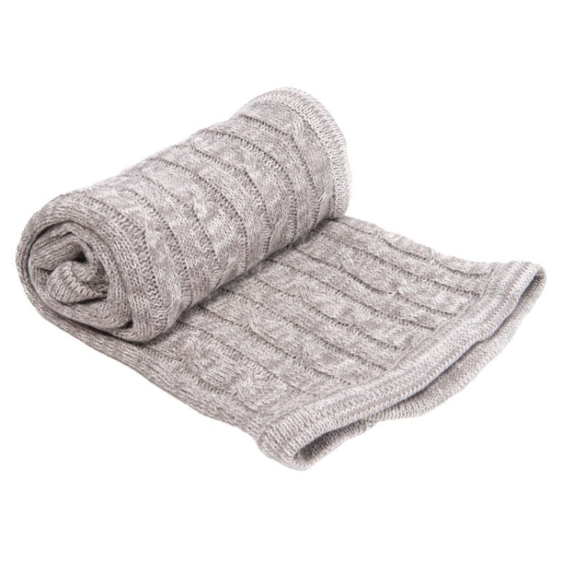 Paturica tricotata din bumbac melange grey