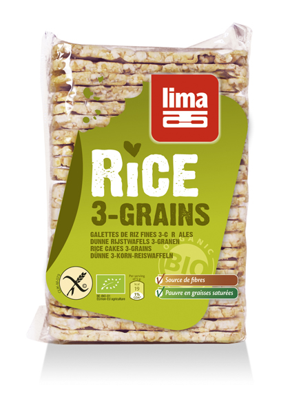 Rondele de orez expandat cu 3 cereale bio 130g