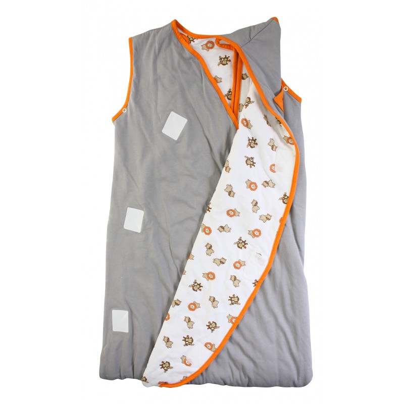 Sac de dormit multifunctional grey orange zoo animal travel 6-18 luni