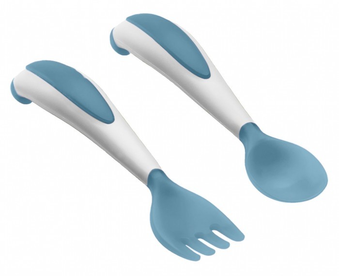 Set lingurita si furculita ergonomice Myosotis blue